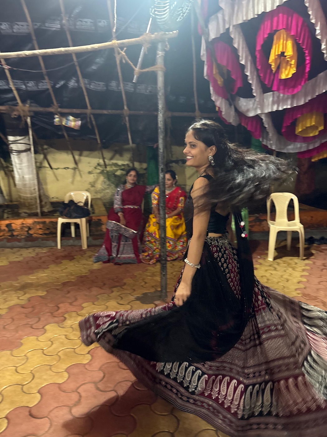 Shrushti twirling at garba night